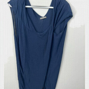 𝅺NWOT Crea concept, asymmetrical opening shirt, dark blue, size 38